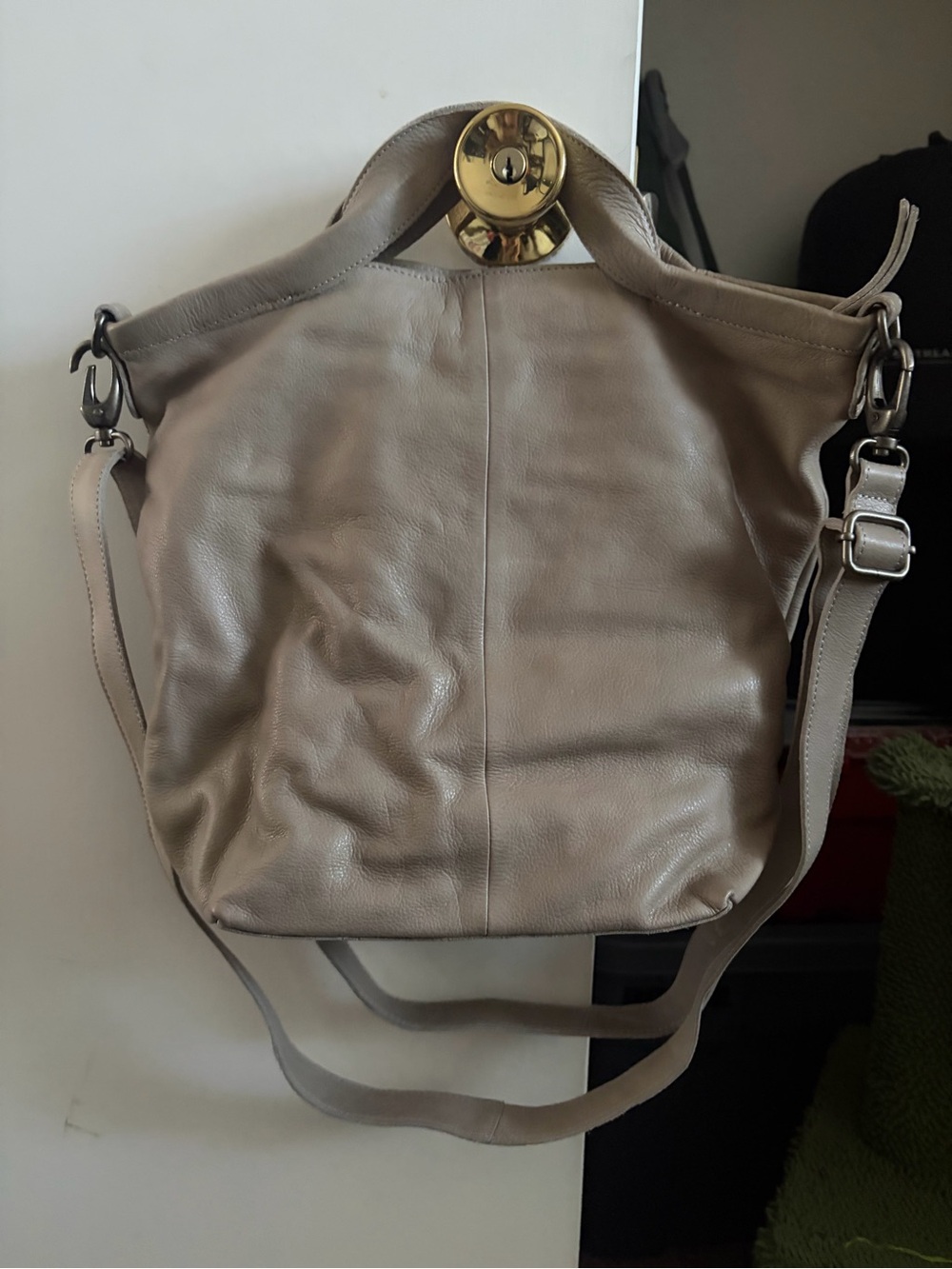 Leather Hobo Shoulder Bag